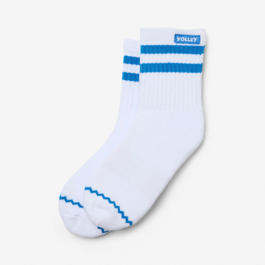 Junior Mid Socks White/Blue