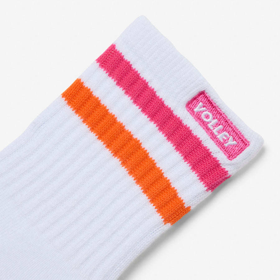 Junior Mid Socks White/Magenta