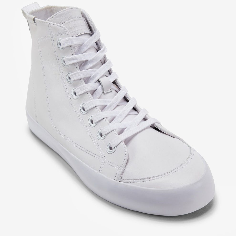 Deuce Leather High White Leather – Volley Australia