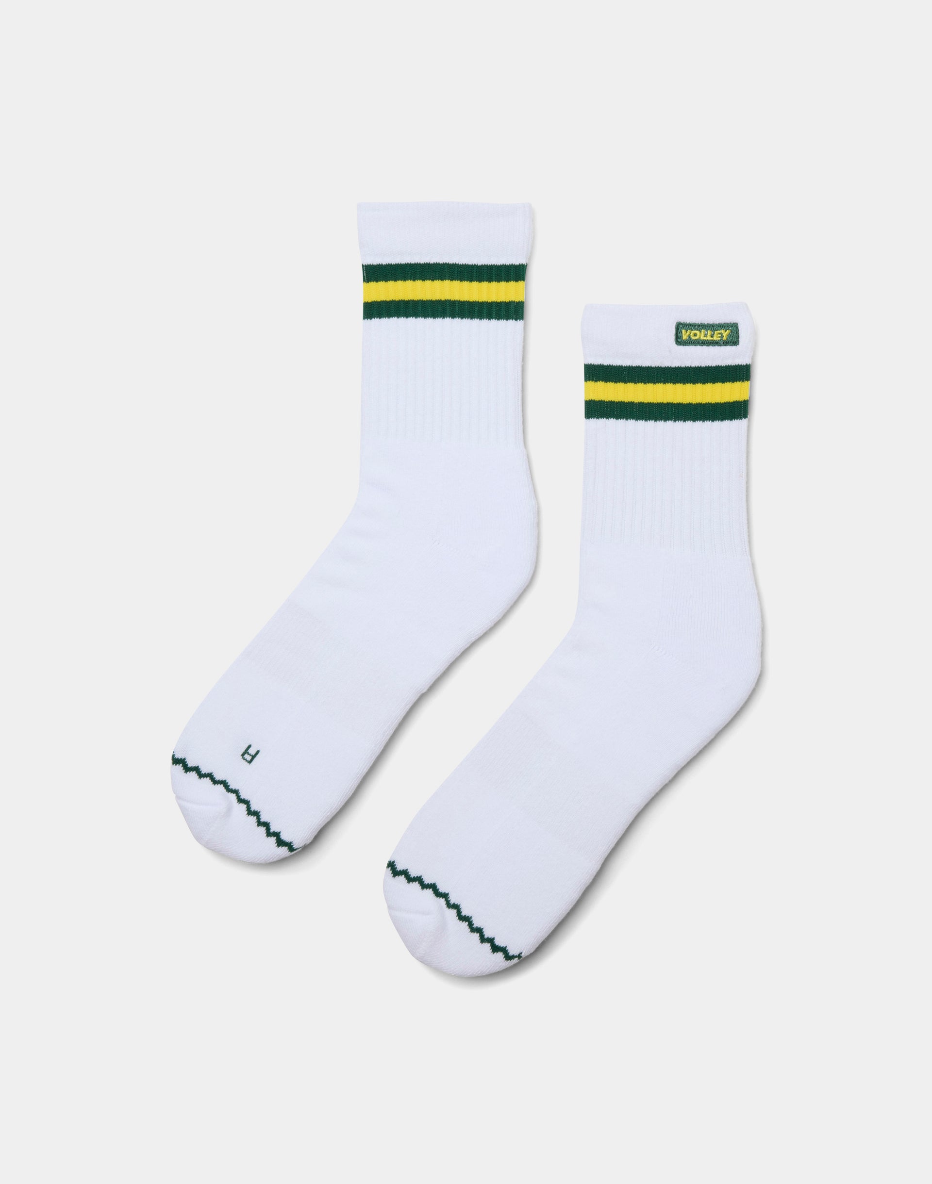 Volley Mid Sock White/Green/Gold