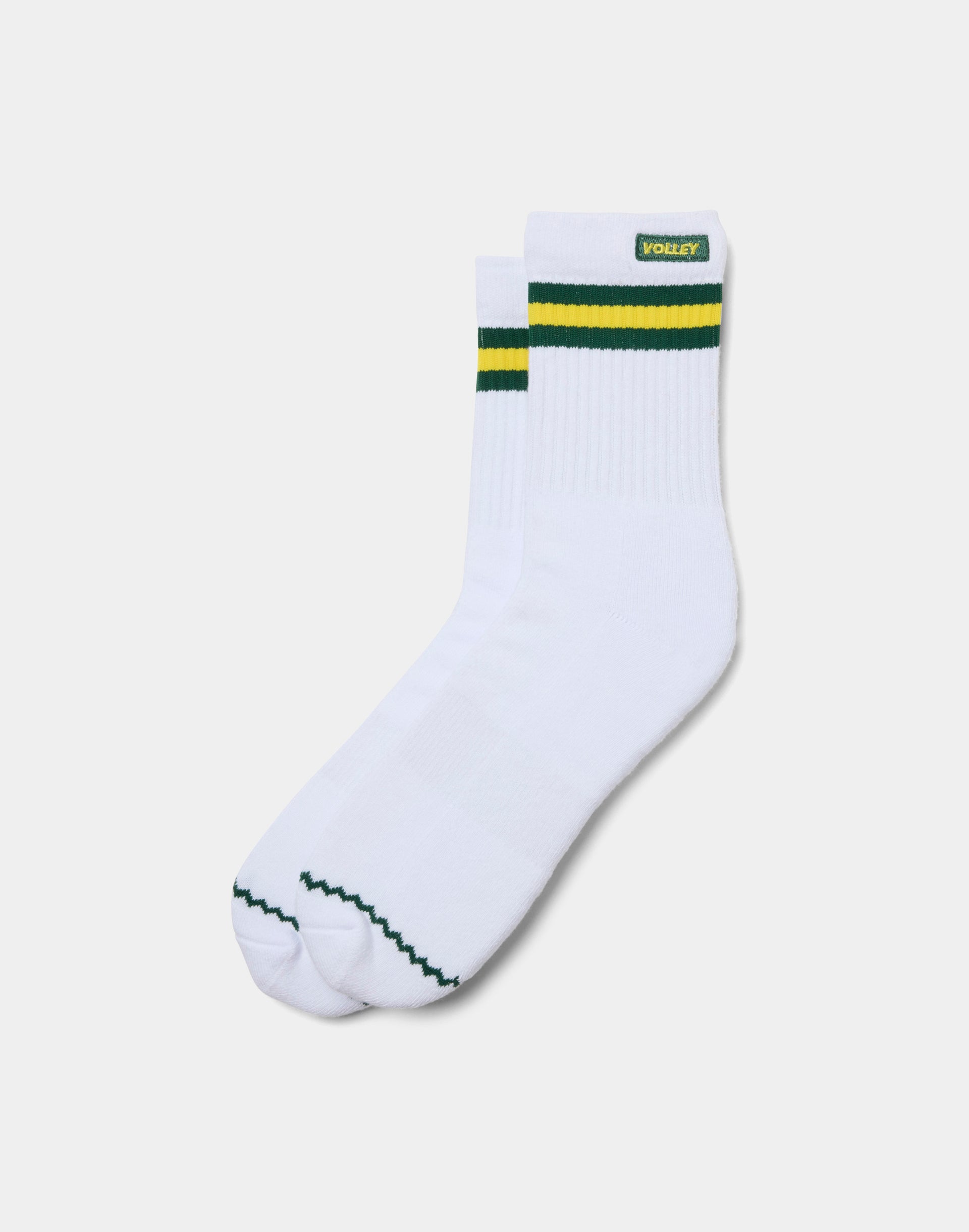 Volley Mid Sock White/Green/Gold