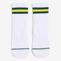 Junior Mid Socks White/Green/Gold