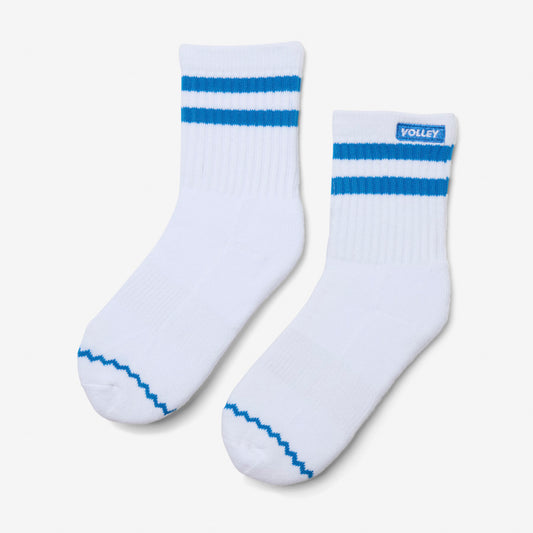 Junior Mid Socks White/Blue