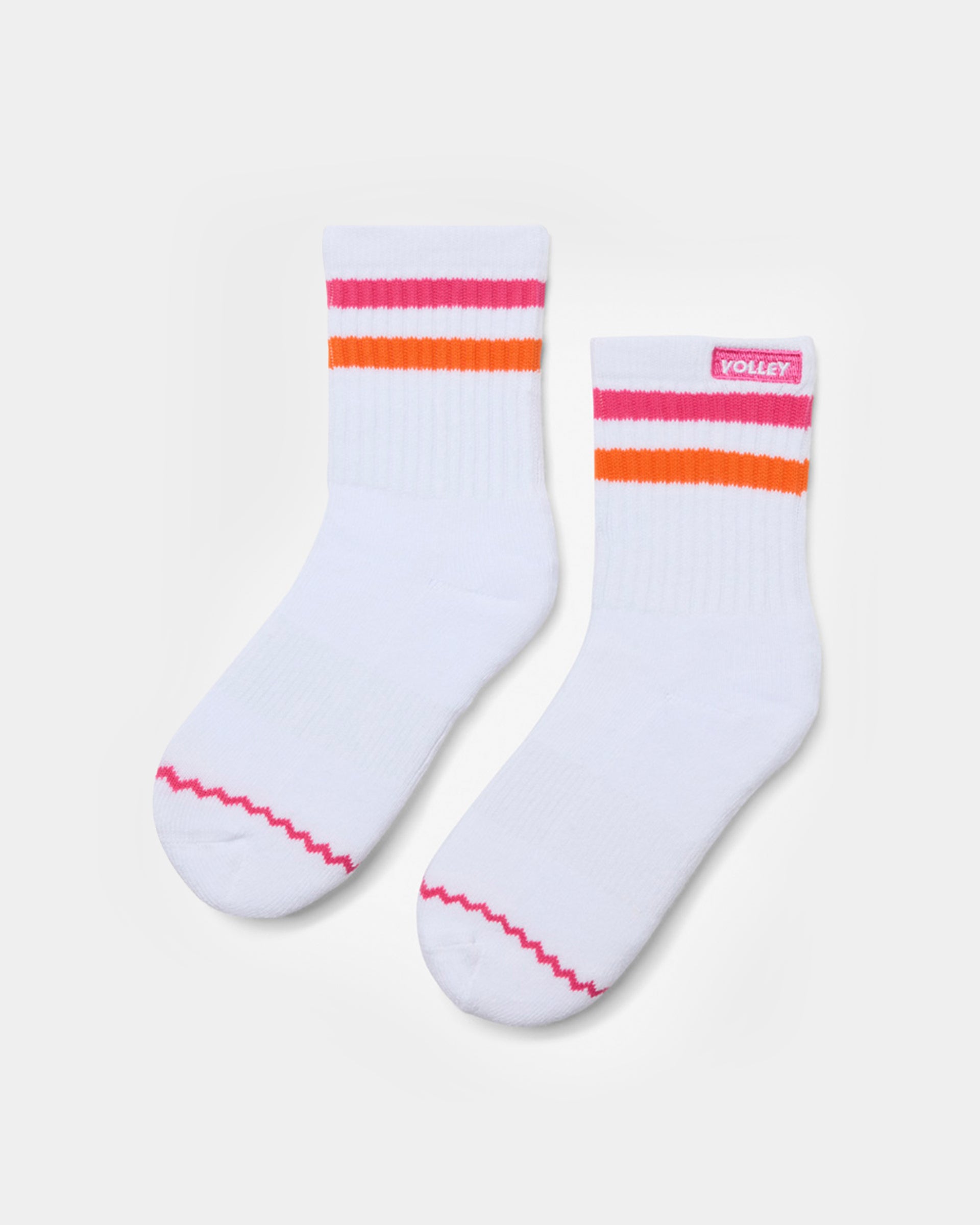 Junior Mid Socks White/Magenta