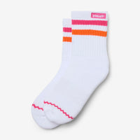 Junior Mid Socks White/Magenta