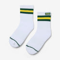 Junior Mid Socks White/Green/Gold
