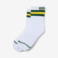Junior Mid Socks White/Green/Gold