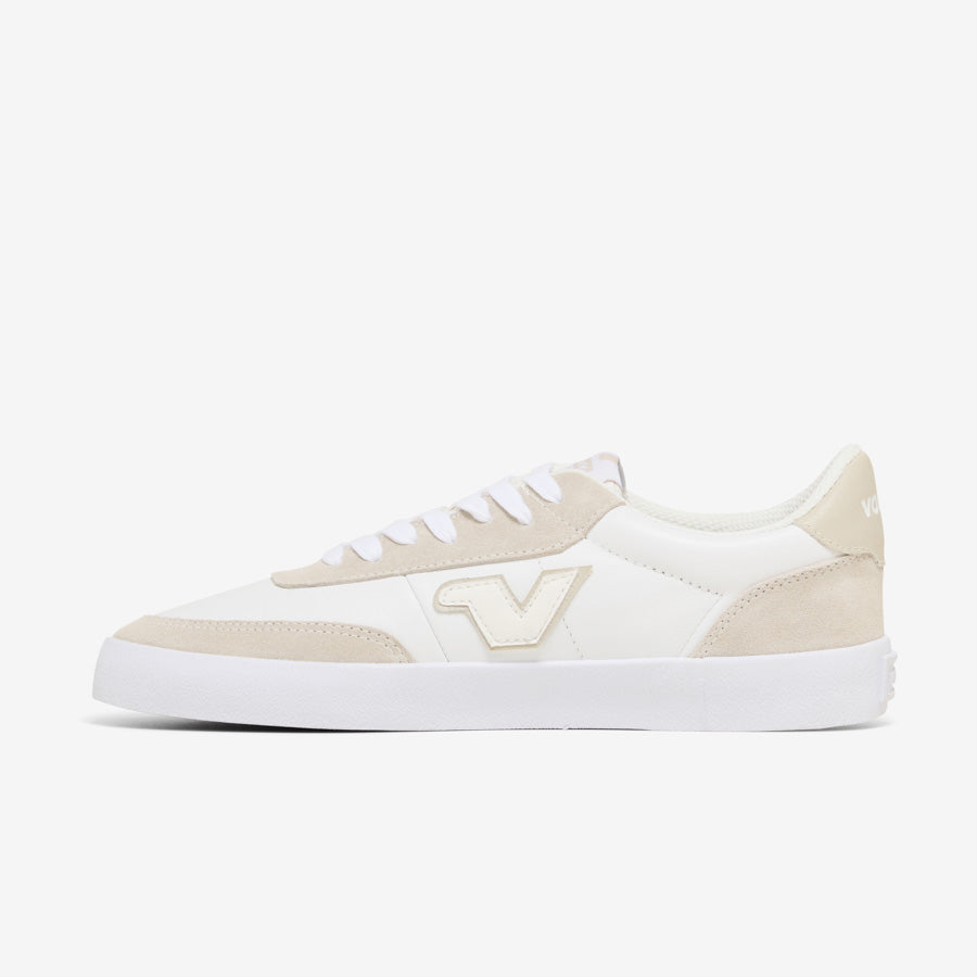 Baseline Leather White/Taupe